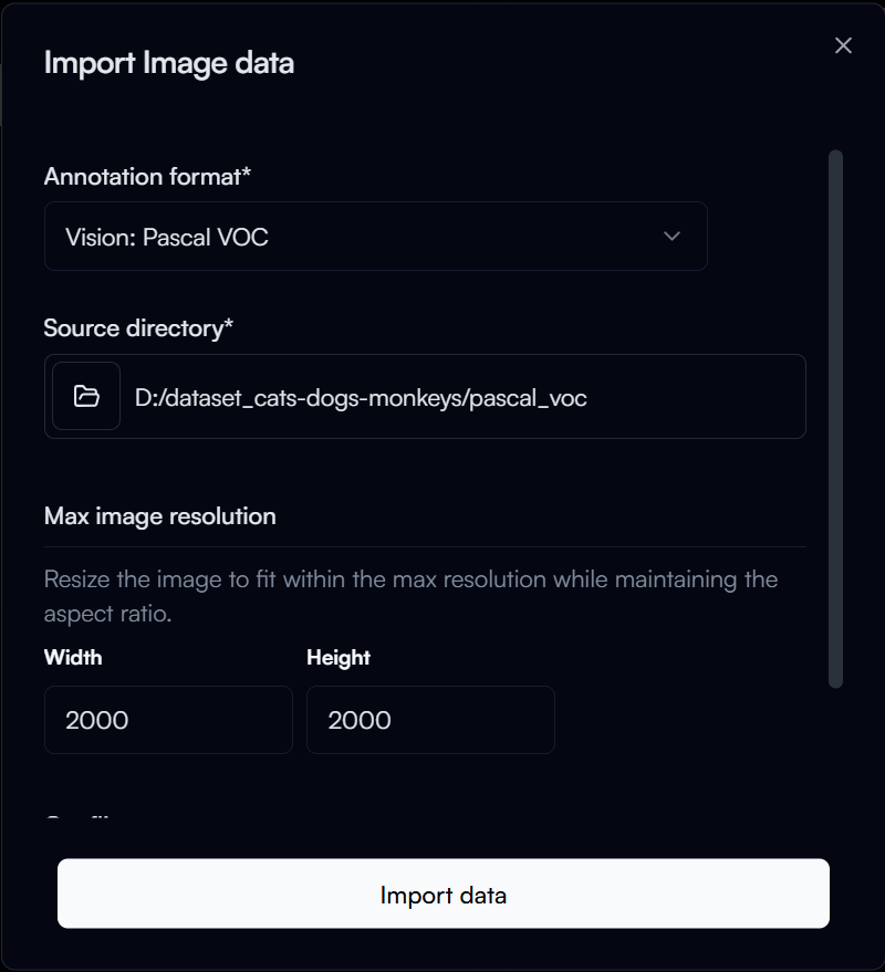 Import annotation button