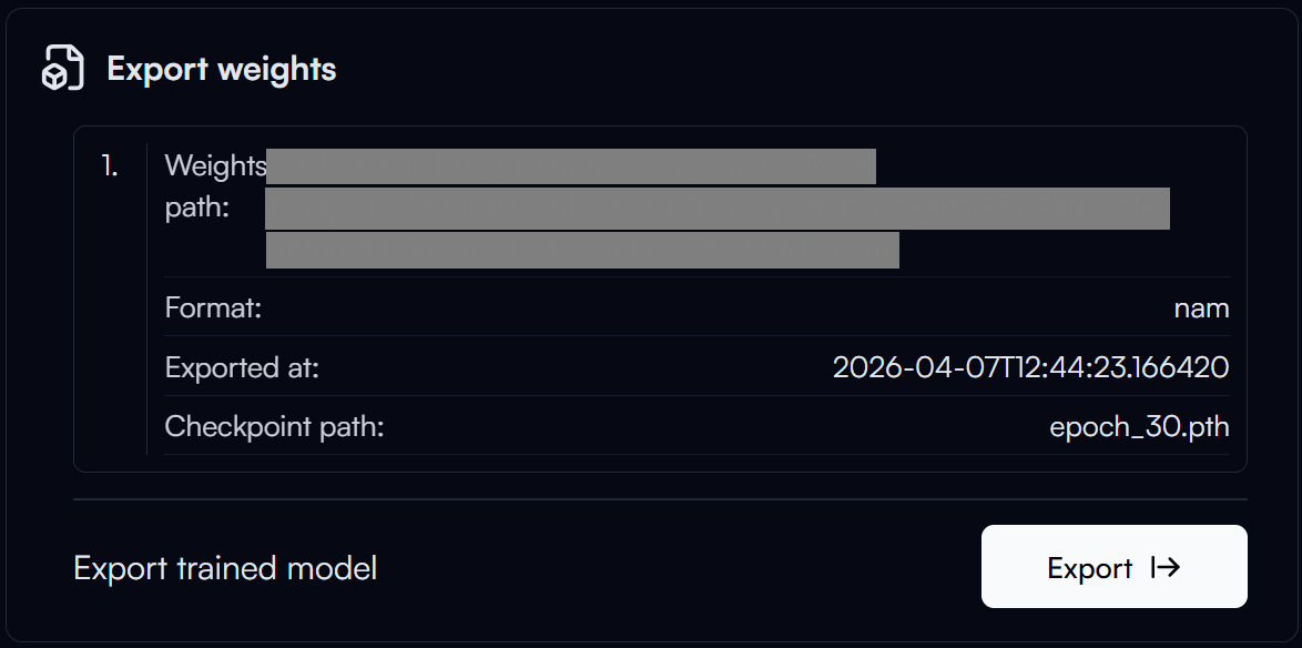 Exporting Model