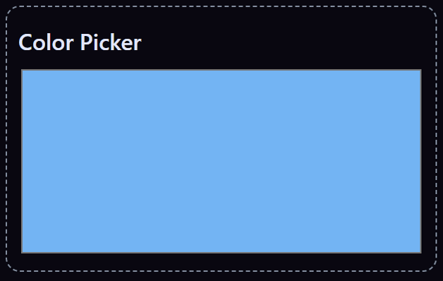Color Picker widget on the Dashboard