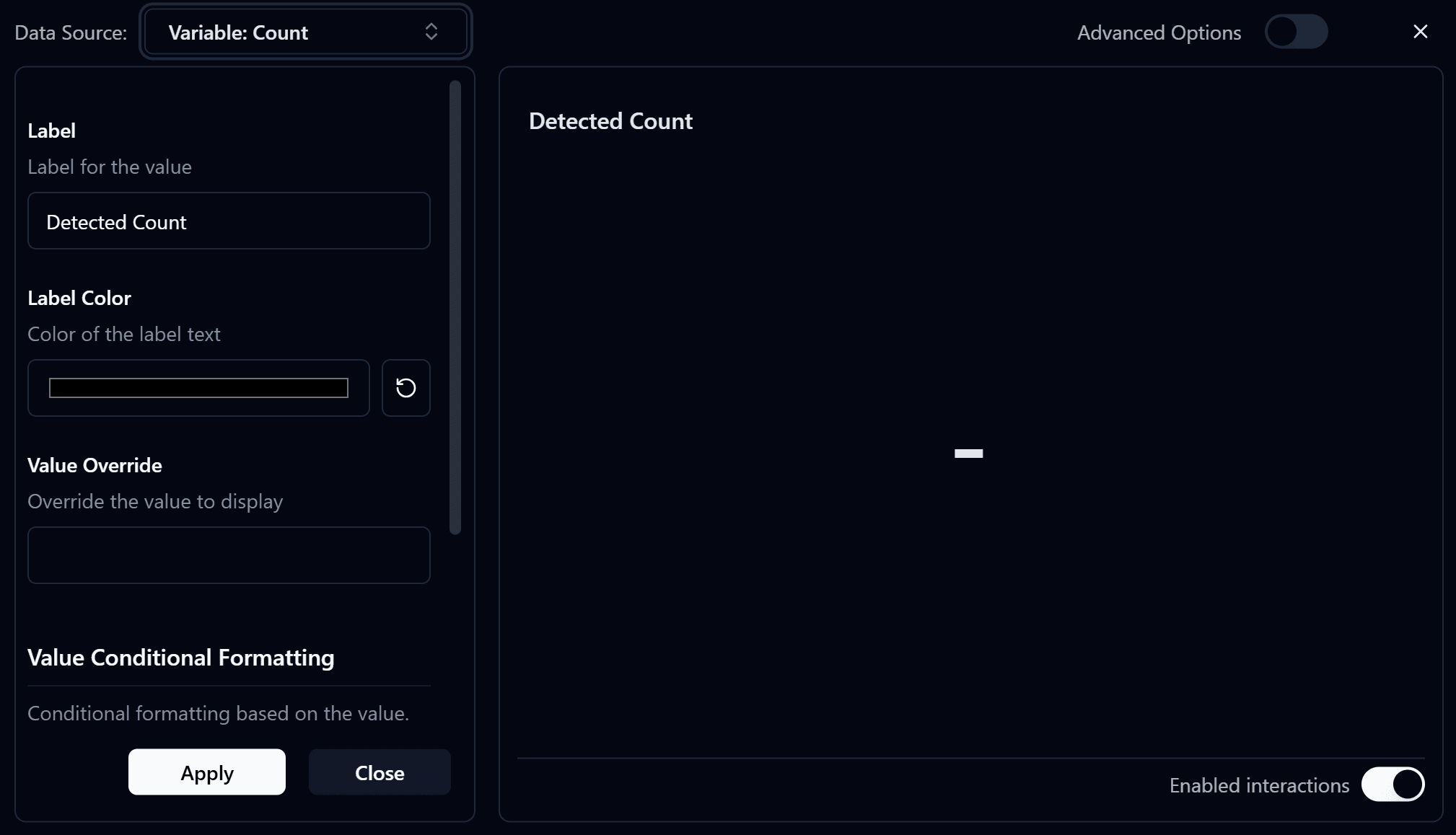 Build Dashboard Basic Display Setting