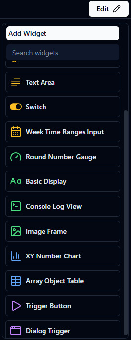 Widget selector