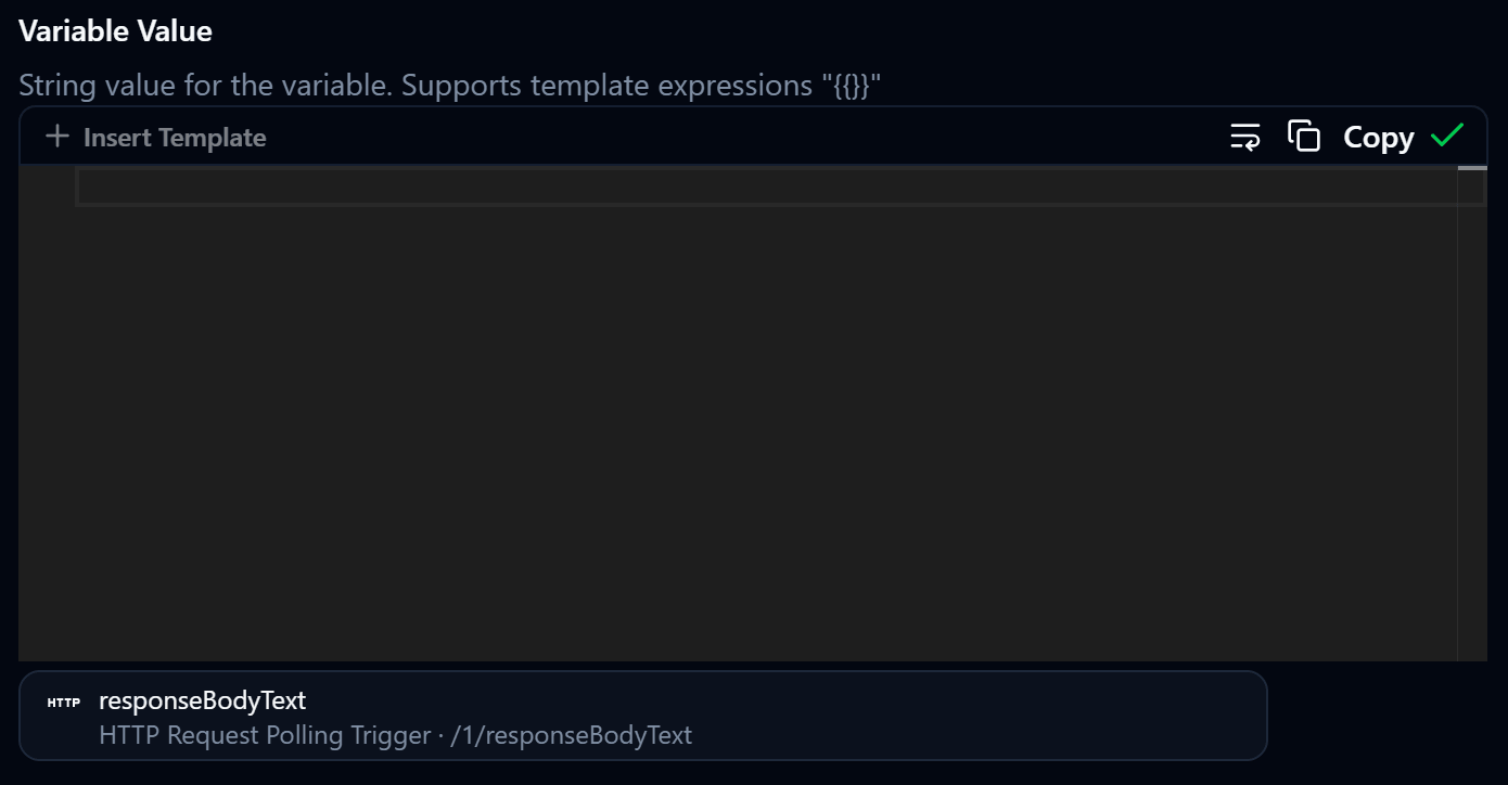 Insert Template responseBodyText