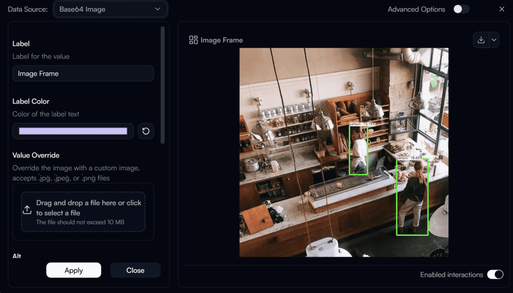 Image Frame Settings