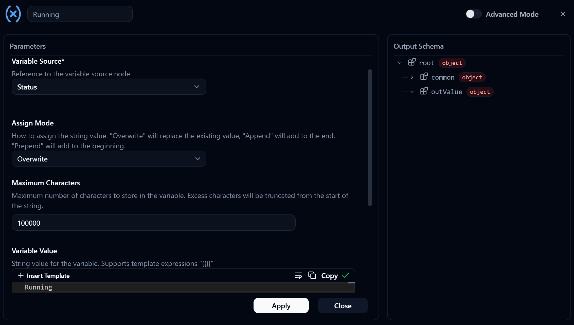 Modify Running Node