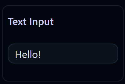 Text Input on Dashboard