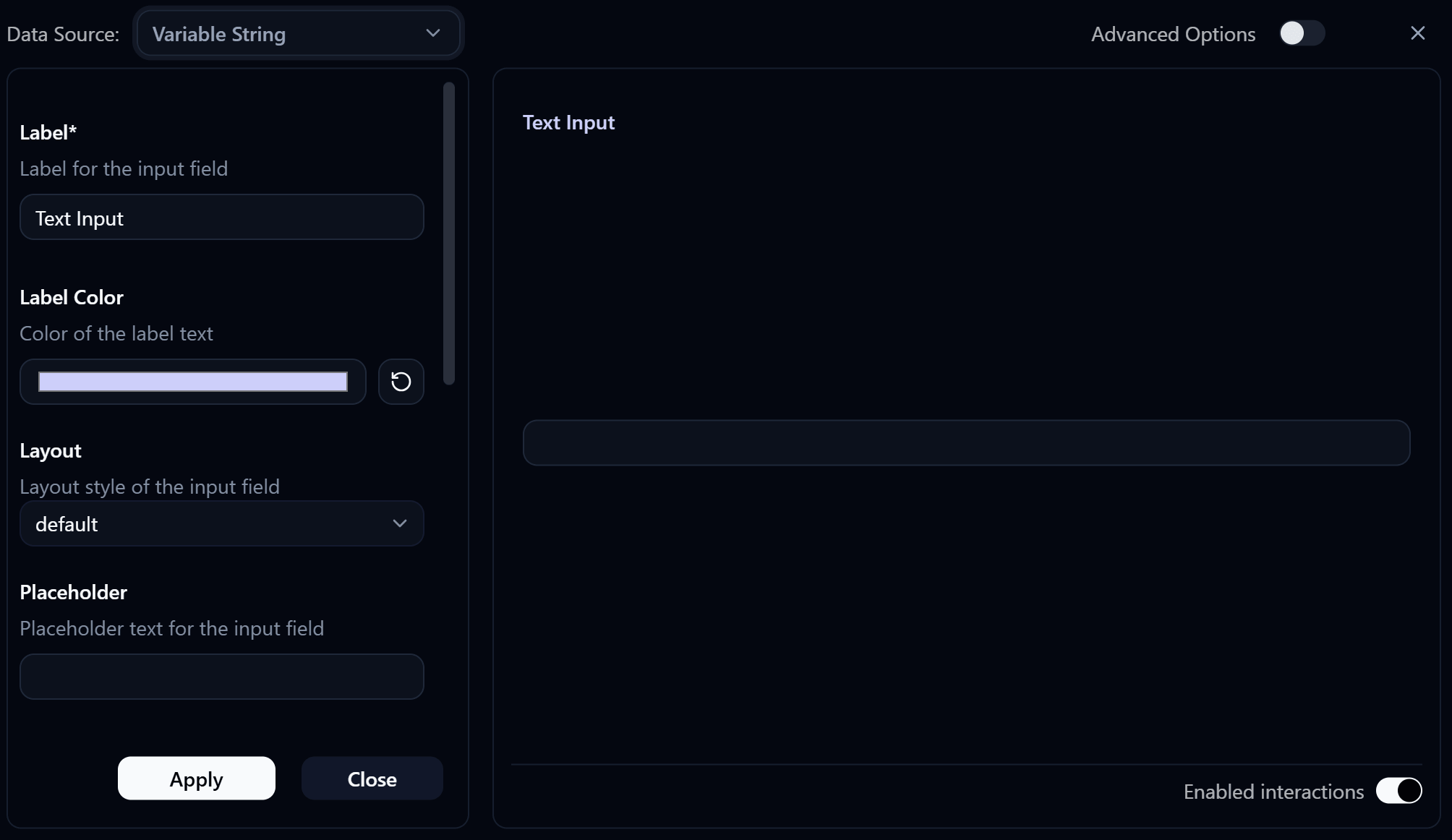 Text Input Settings