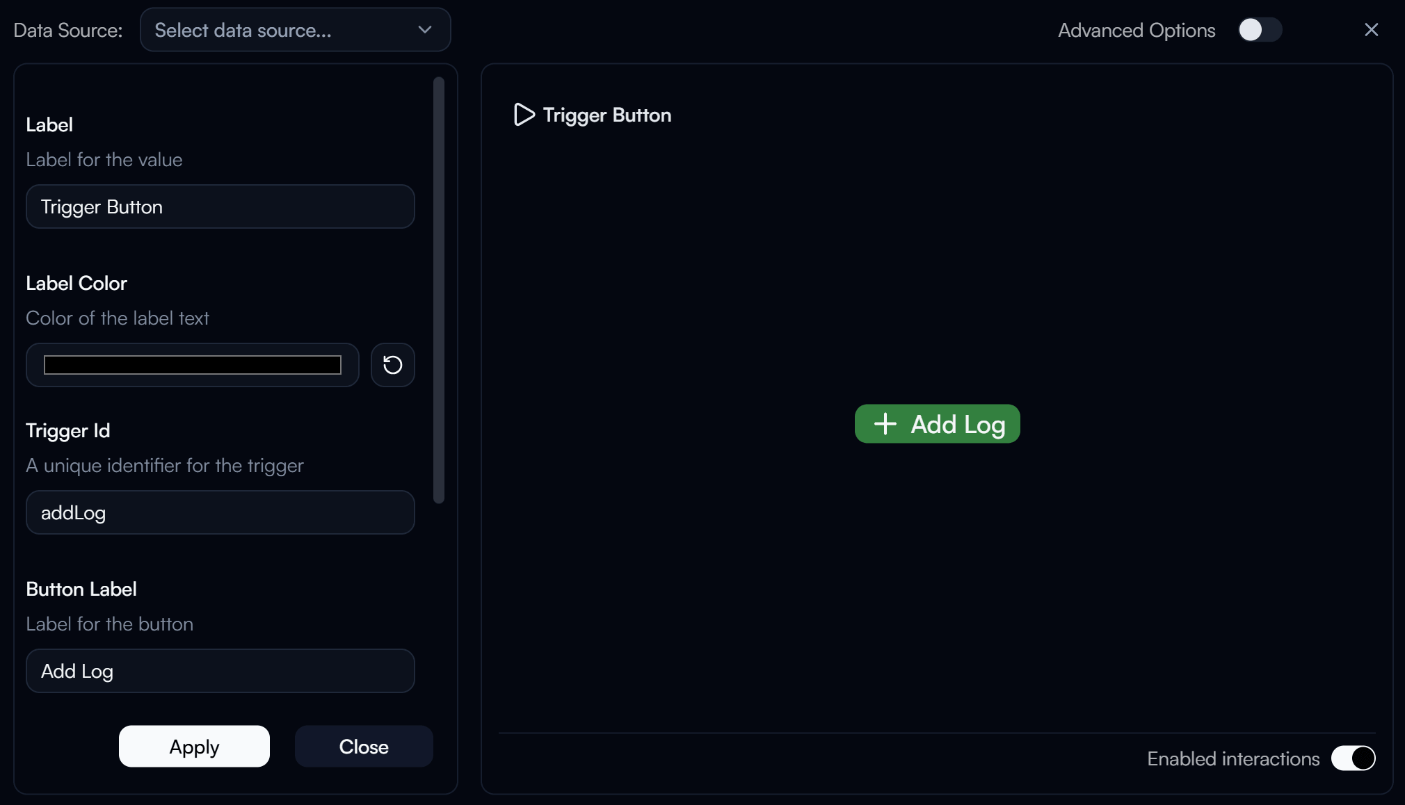 Trigger Button Settings